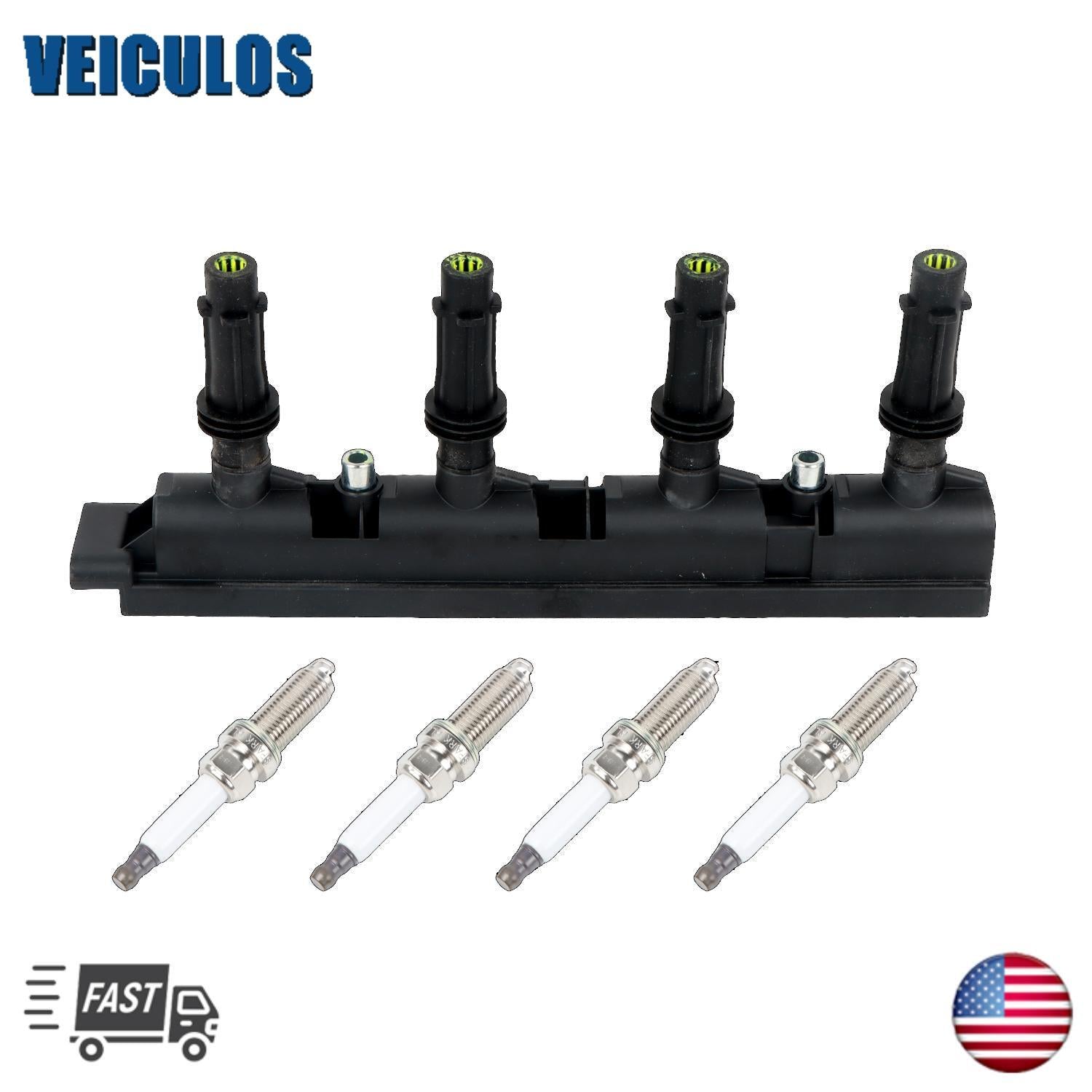 Ignition Coil  4X Spark Plugs for Buick Encore for Chevy for Cruze Sonic 1.4L l4 UF669