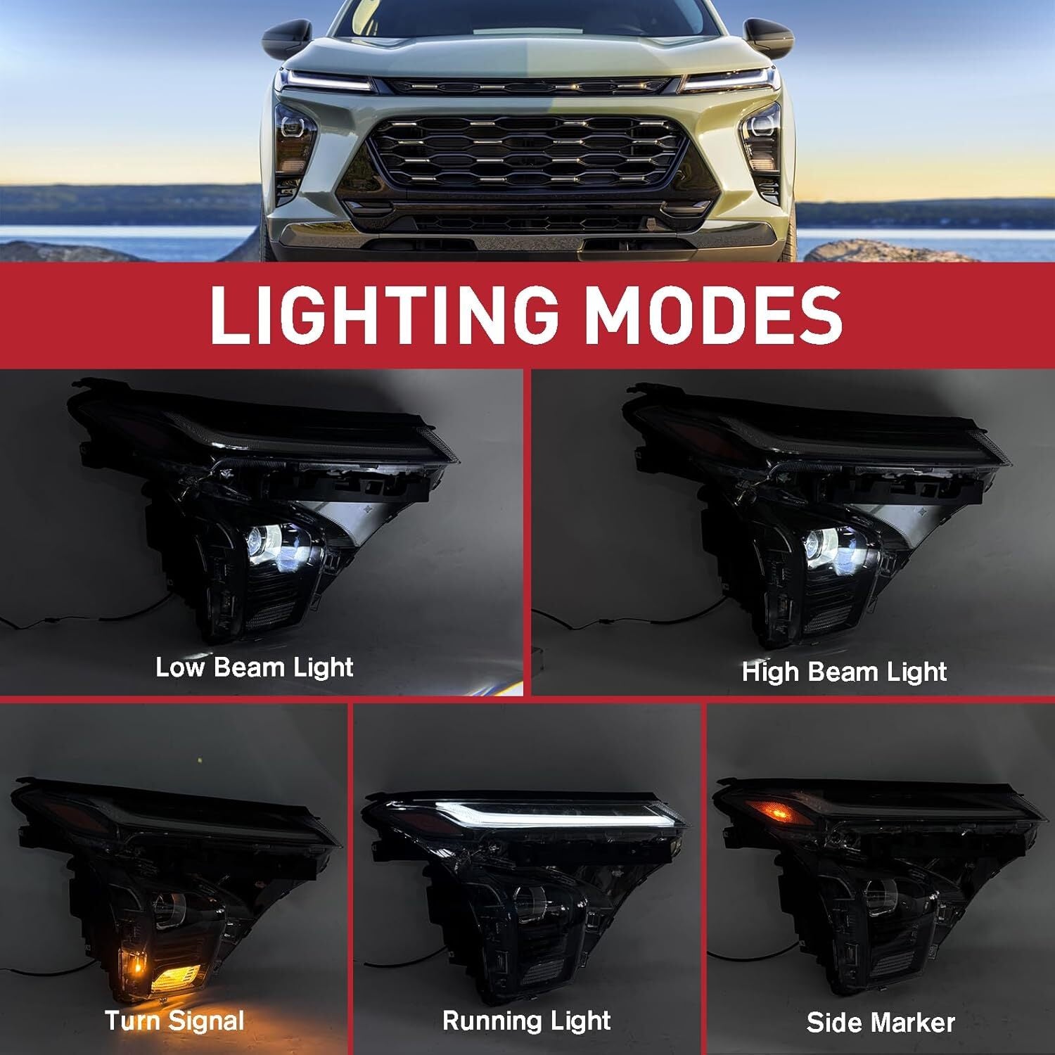 LED DRL Projector Headlights for Chevrolet Trax 2024/2025 Passenger Side Headlights