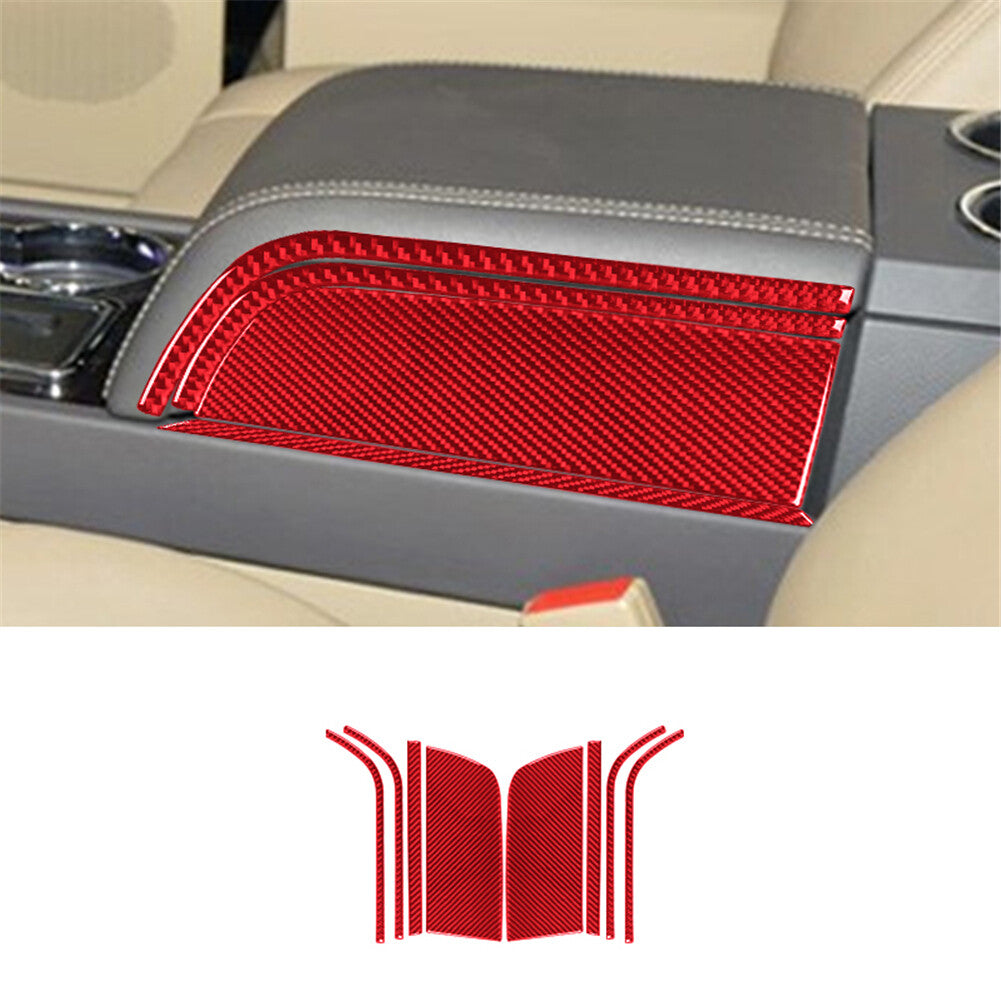 Red 8x Carbon Fiber Center Armrest Side Cover for Lincoln for Navigator 2007-2014