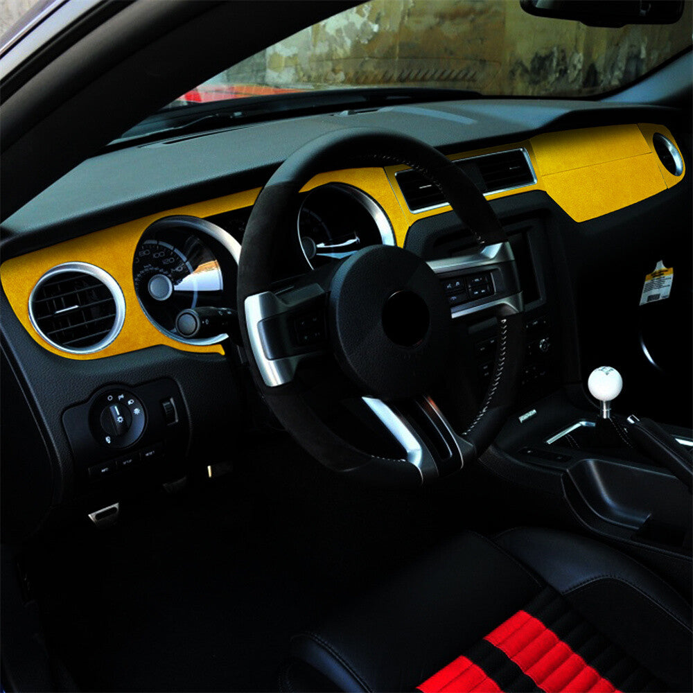 5¡ÁSuede Yellow Central Control Dashboard Panel Trim Fit for Ford for Mustang 2009-13