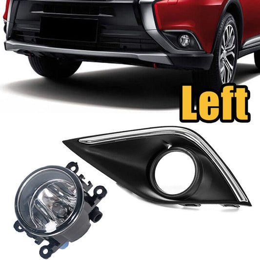 Chrome-plated fog light cover for the left front bumper suitable for Mitsubishi Outlander 2016-2019