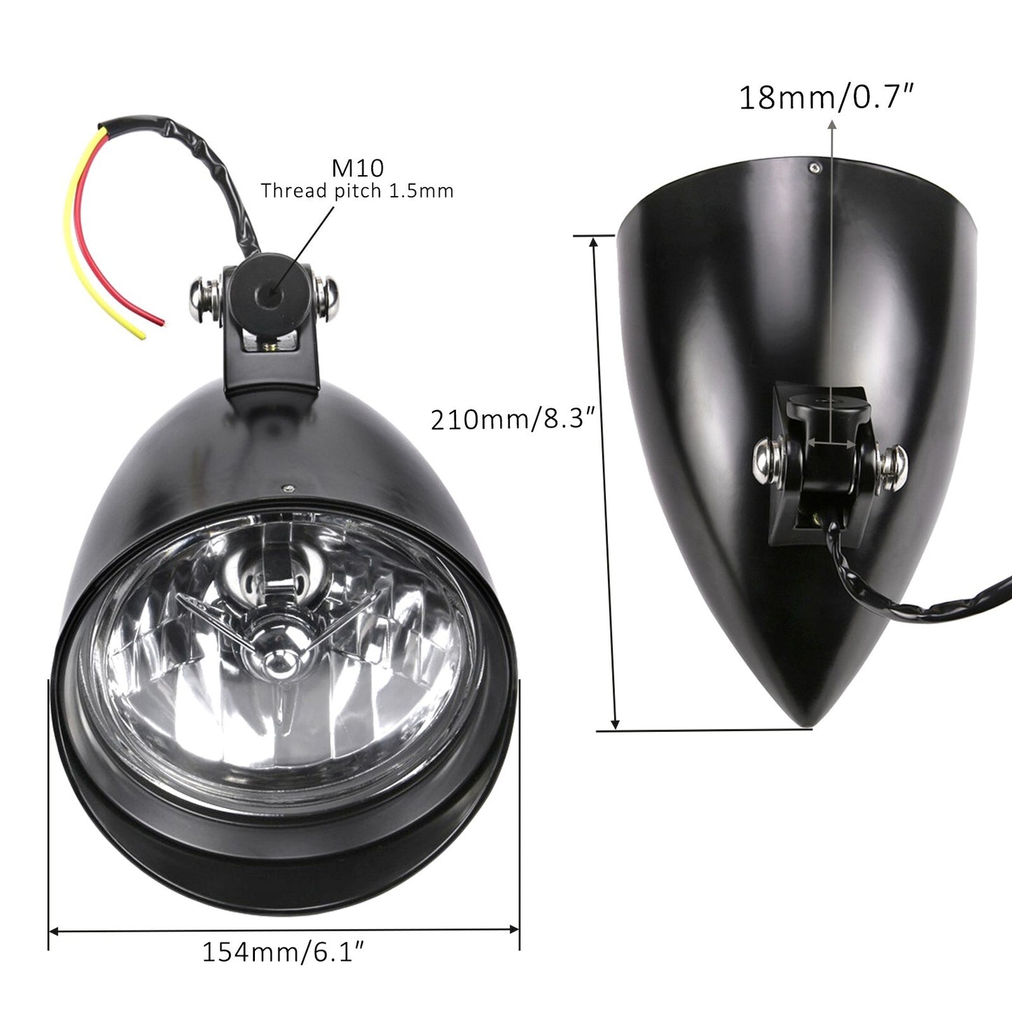 6-inch motorcycle black bullet headlight for FXSTSS/FXEF joysticks/softtails