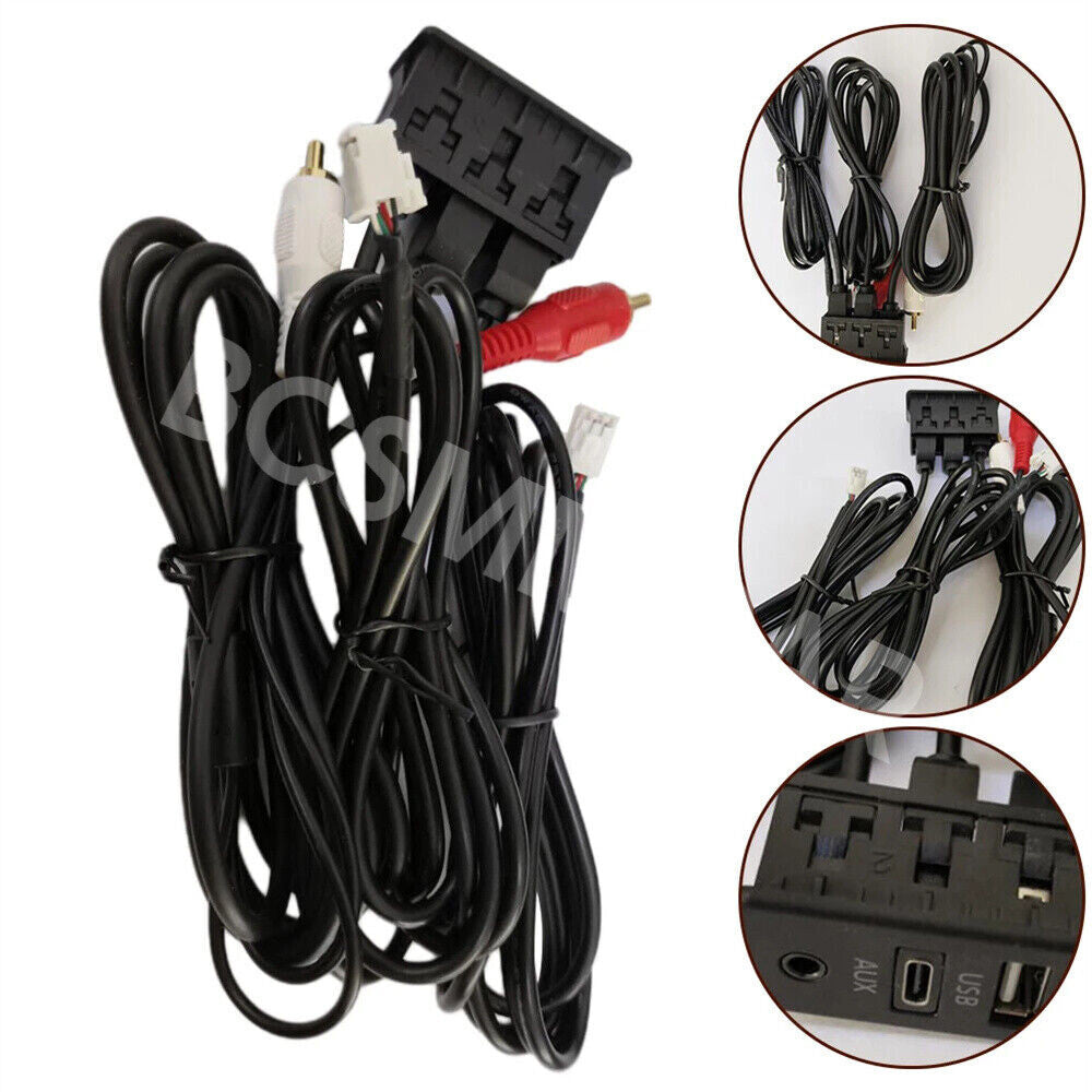 4 Pin 6 Pin to USB+TYPE-C+RCA Audio AUX Cable Adapter for Car Stereo Navigation