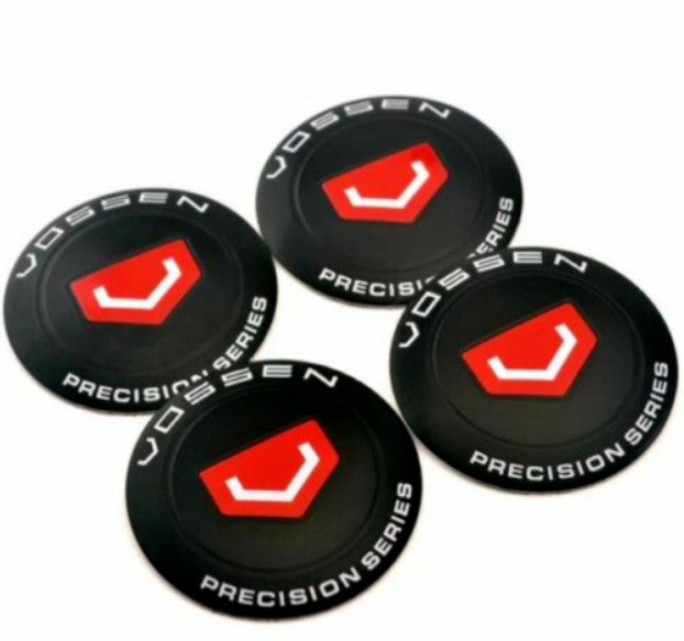 4-Piece Pack 45mm Vossen Wheel Stickers, Rim Stickers, Black