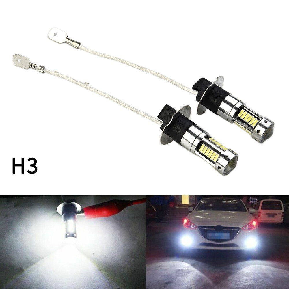 2pc H3 LED Fog Light Bulb Conversion Kit Super Bright Canbus 6000K White 100W