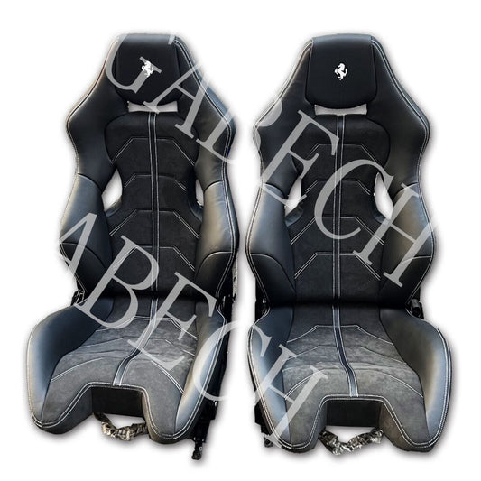 Suitable for Ferrari F430 California 458 for 488 F12 F8 Scuderia Goldrake carbon fiber seats in black.