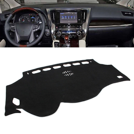 Black Polyester Dash Mat Dashboard Cover Dashmat for Toyota Alphard 2008-2019