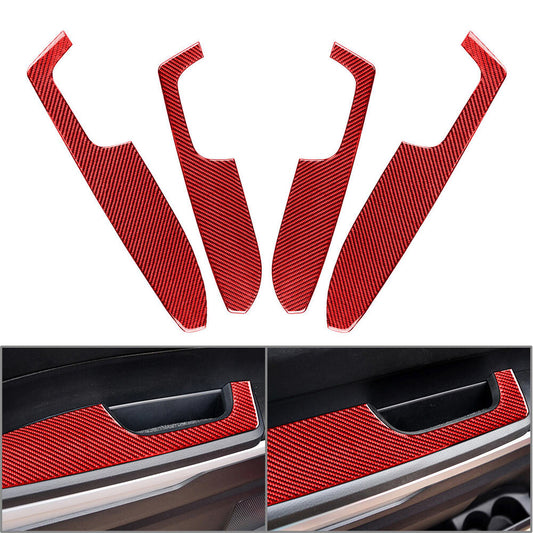 4x Carbon Fiber Interior Door Armrest Panel Cover Trim for Toyota Tundra 2014-21
