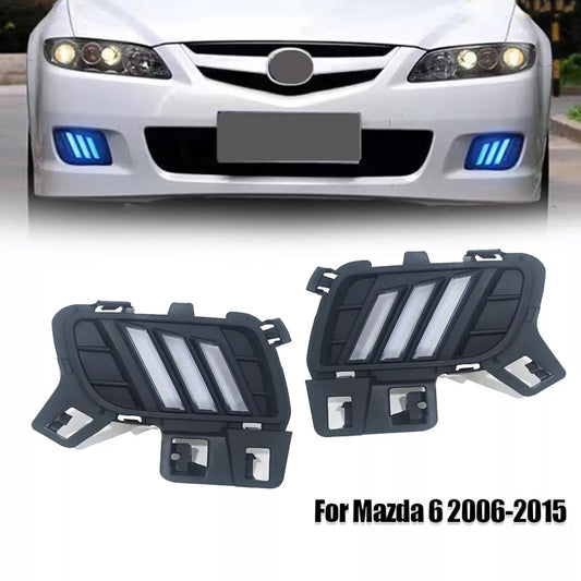 2-Piece Pack of new LED DRL Daytime Running Lights, Fog Lights, and Bumpers for Mazda Models 2006-2015 (No. 6)