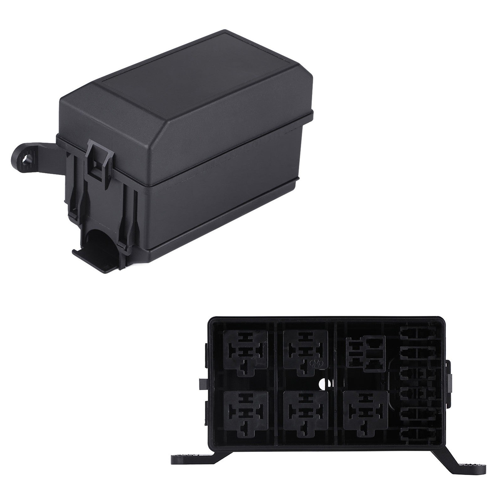 6-Way Auto Waterproof Relay Holder Box Socket Relay Box Block For Auto Car