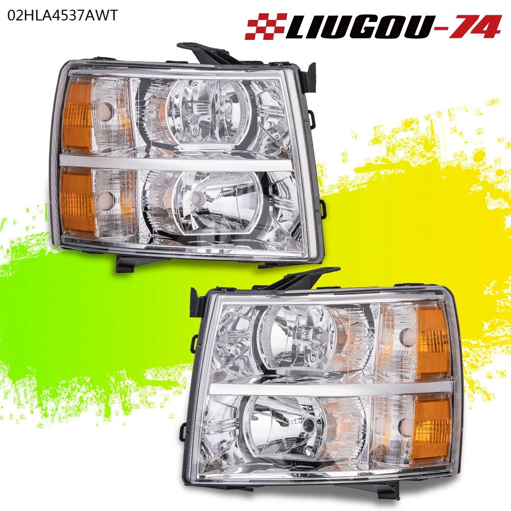 new chrome headlight replacement parts, suitable for 07-14 for Chevrolet Silverado 1500/2500/3500