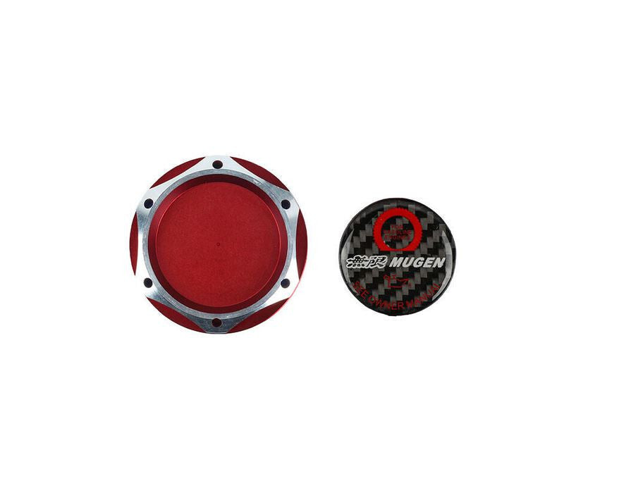 Red carbon oil filler cap for JDM Mugen engines, suitable for Honda for Civic and for Acura .