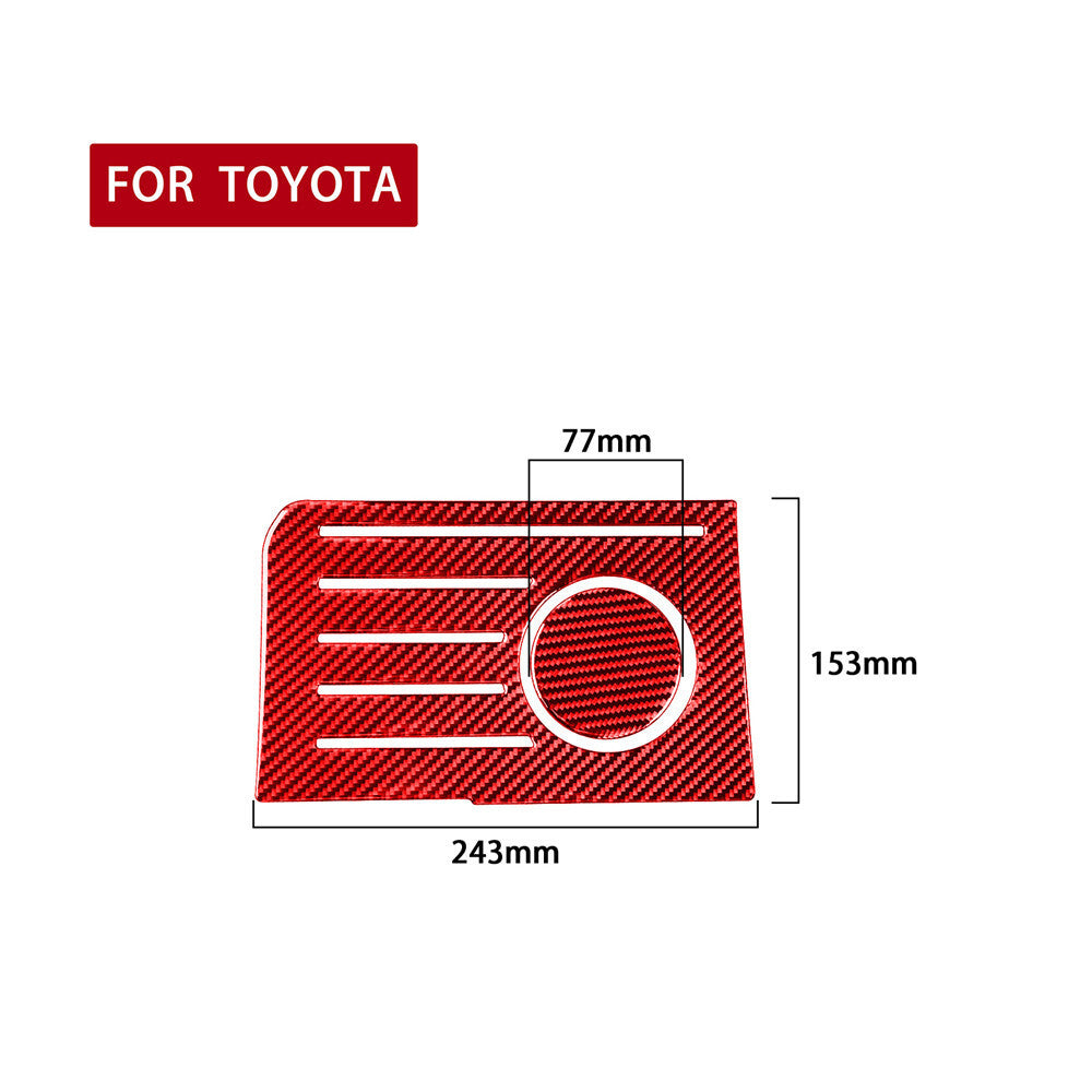 Red Carbon Fiber Central Console Storage Box Slot Trim for T@yota Tundr@ 2014-21