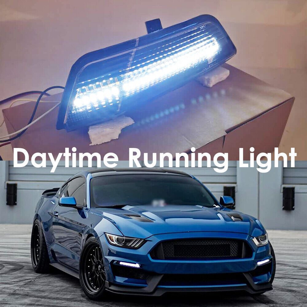 for Mustang Smoked 2015-2017 Lens Sequential LED Bumper Turn Signal Light Lamps
