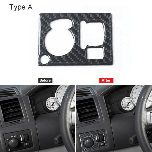 Carbon Fiber Dim Light Control Cover Trim Type A Fit for Chrysler 300 2005-2007