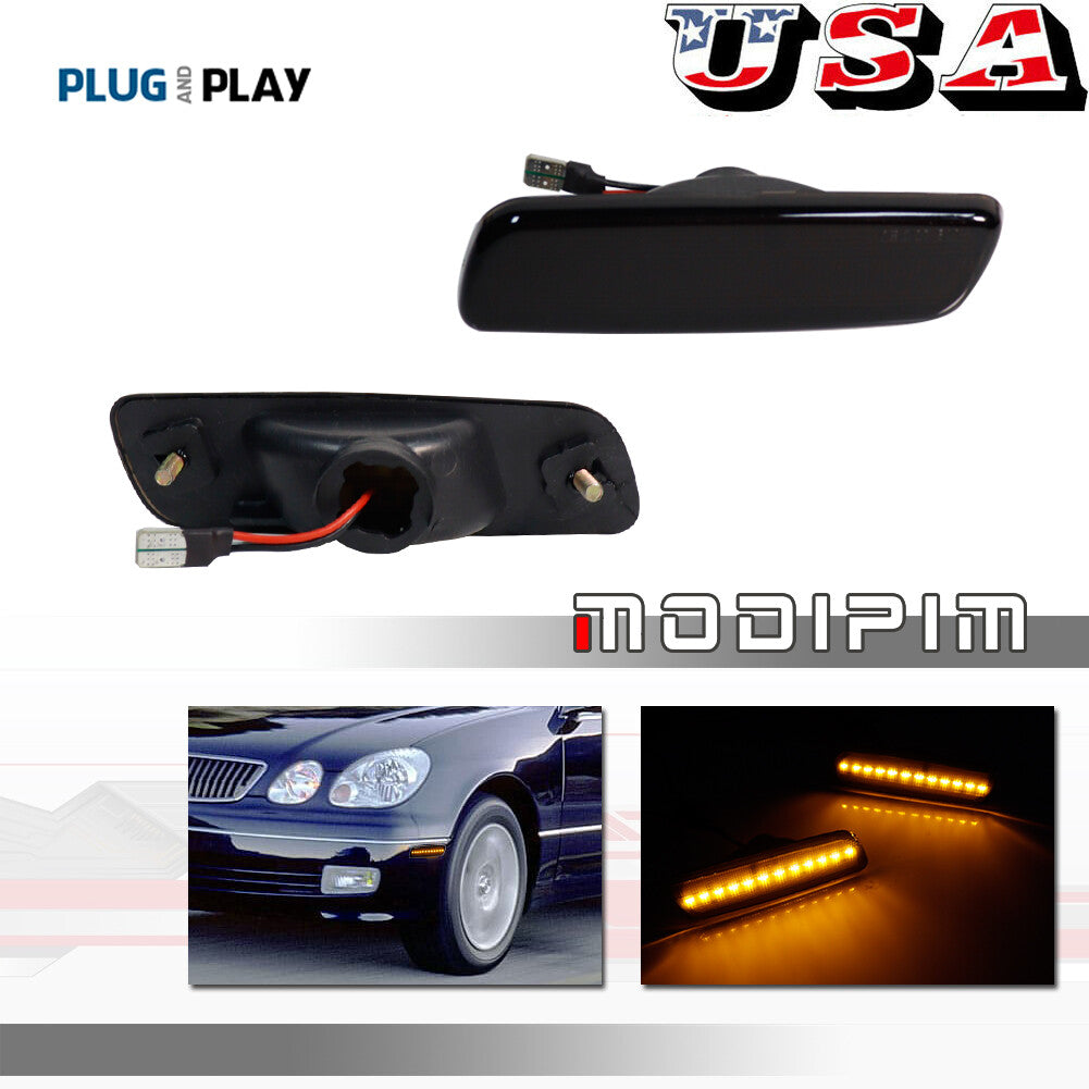 Dark Smoke Front Amber SMD LED Side Marker Light Package for Toyota for Lexus for Scion