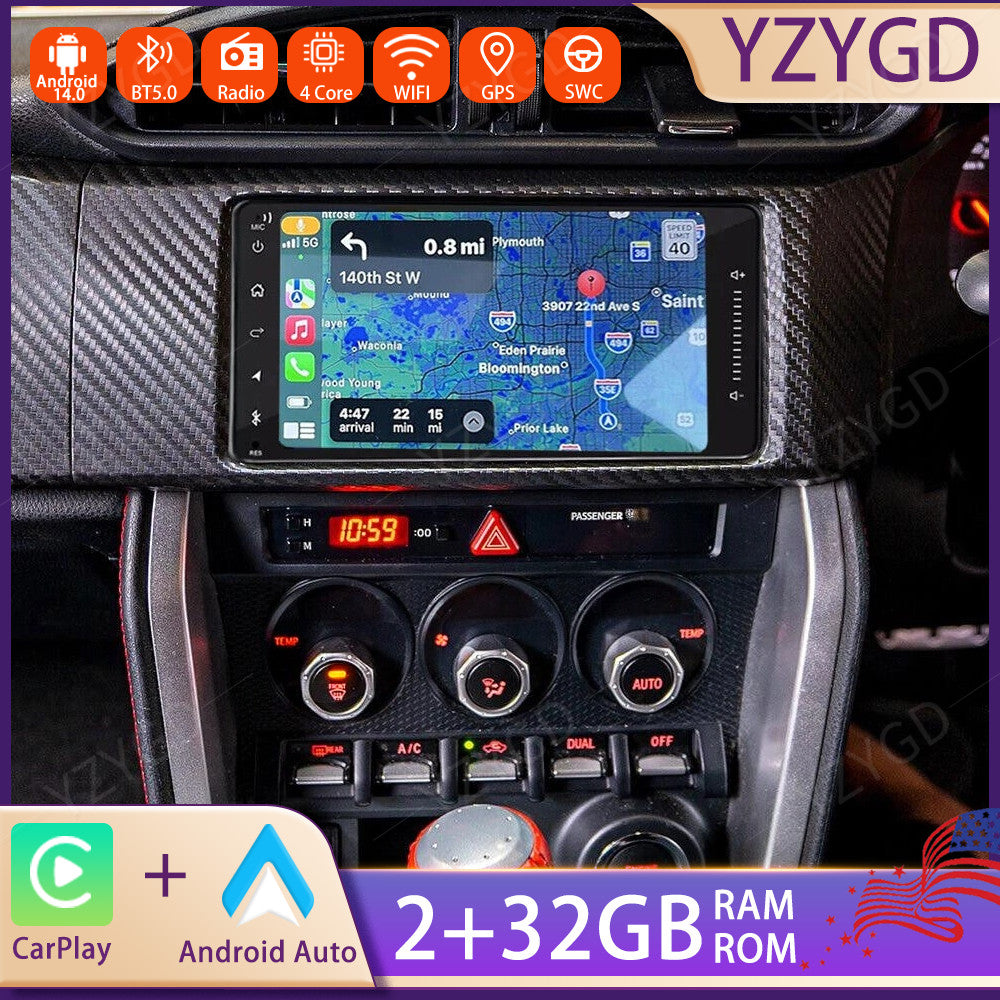 for Subaru BRZ 2013-2014 Android Auto Apple CarPlay Car Radio GPS Stereo Screen