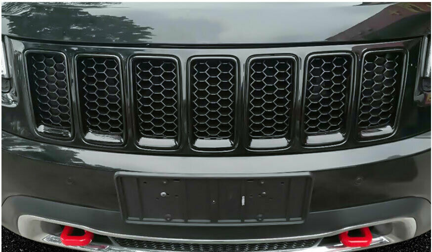 Black Front Insert Honey Comb Mesh Grille Trim for Jeep Grand Cherokee 2014-2016