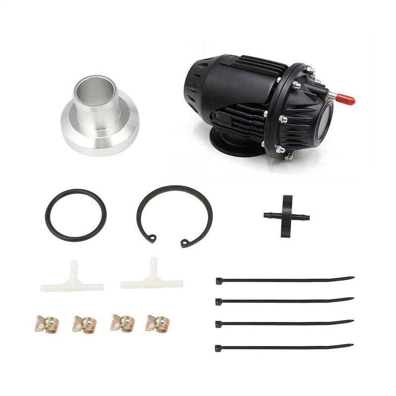 Universal Aluminum Turbo Blow Off Valve with Adapter Kit for SSQV IV SQV4 Black