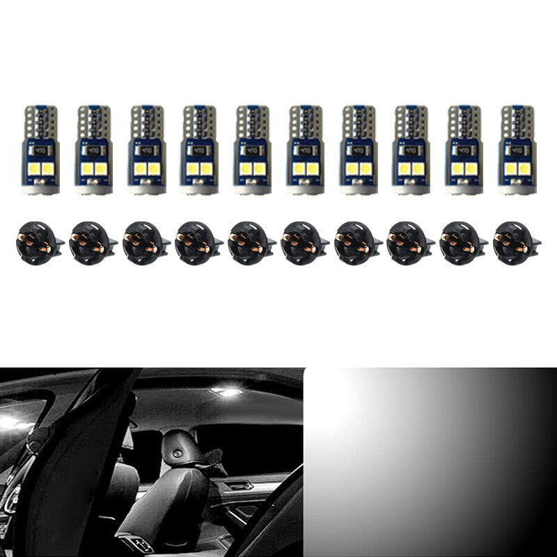 White Light 10Pcs T10 3030-6SMD LED Lights License Plate High Lights Bulb