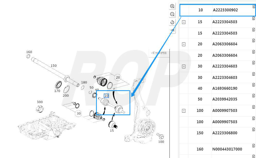 for Mercedes-Benz 222 S450 S550 2016-2019 Front Right CV Axle Shaft 2223300902