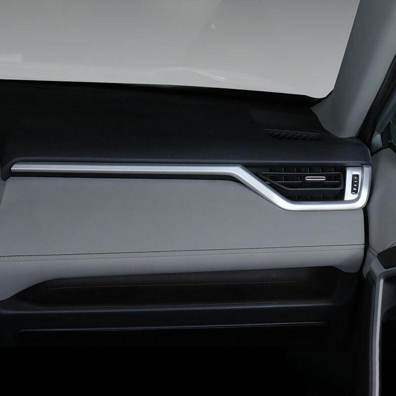 Matte Silver ABS Center Console Dashboard Strip Cover for Toyota RAV4 2019-2023