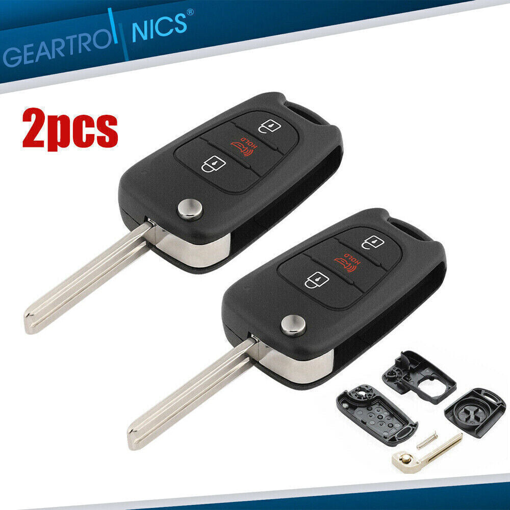Fits 2012-2014 for Kia Rio / 2010-2013 for Kia Soul Flip Key Fob Remote Case Shell 2 Se