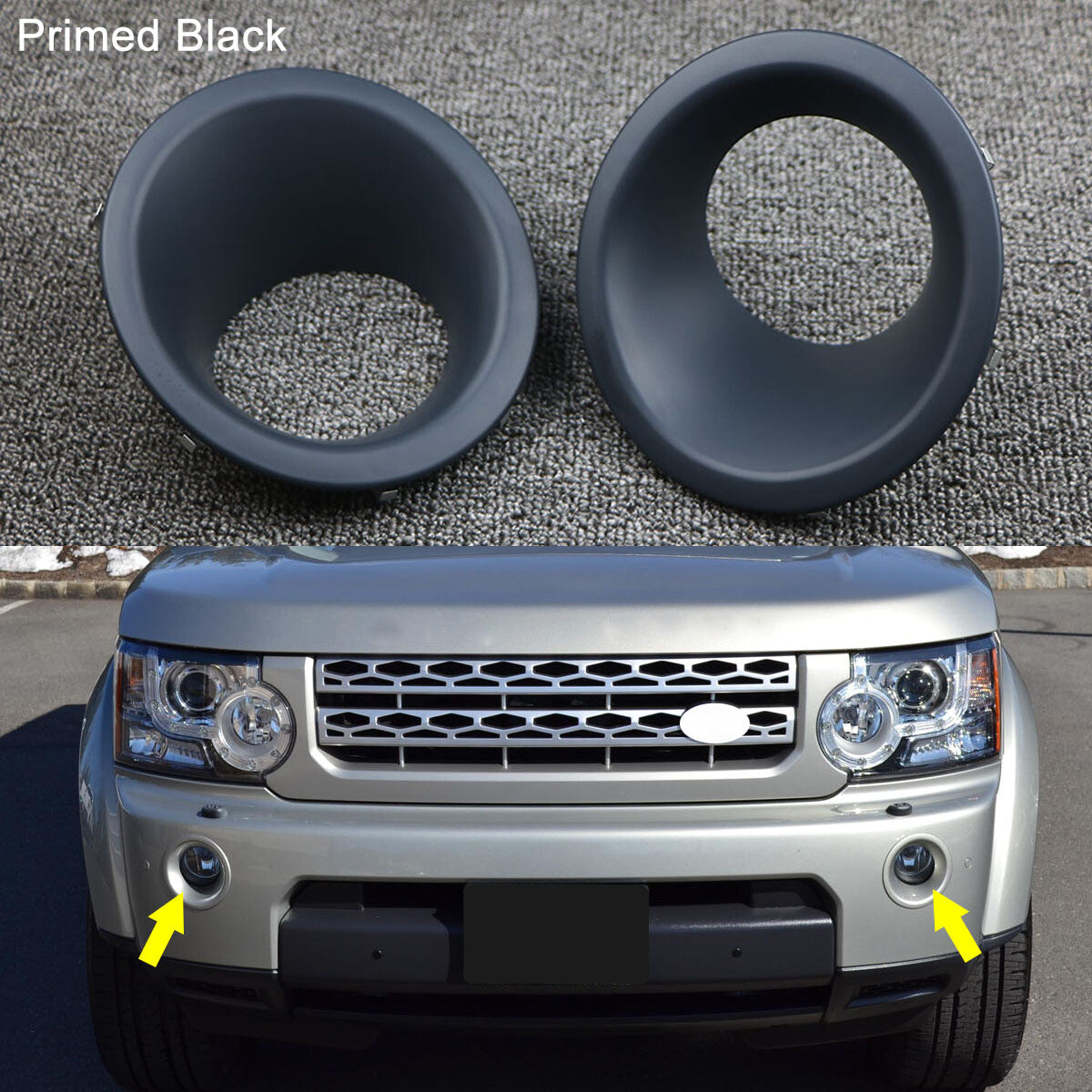 Pair Front Fog Light Lamp Bezel Cover Fit For 2010-13 for Land Rover LR4 Discovery 4