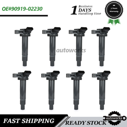 Set of 8 Ignition Coil for Toyota Tundra 2001-2009 4.7L V8 Replaces 90919-02230