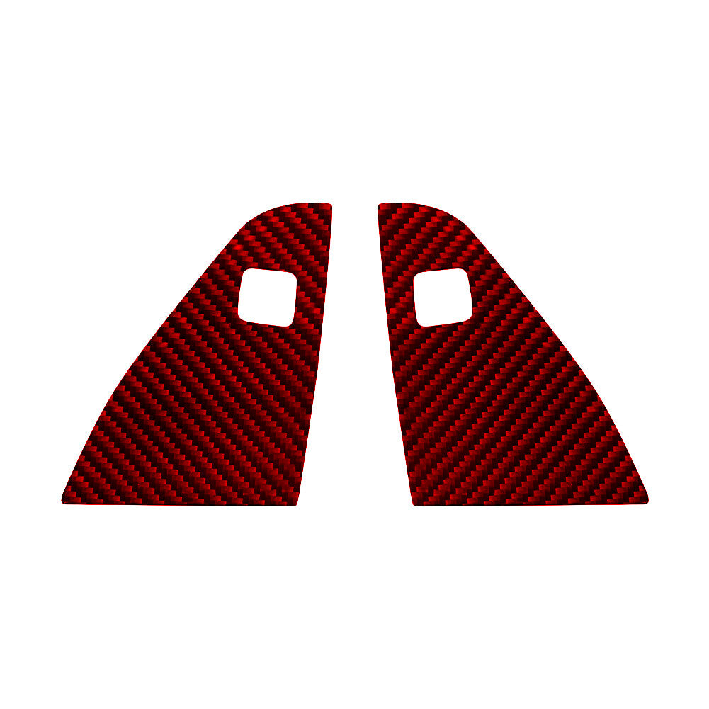 2X Red Carbon Fiber Front Door A-Pillar Below Trim for Honda Ridgeline 2017-2020