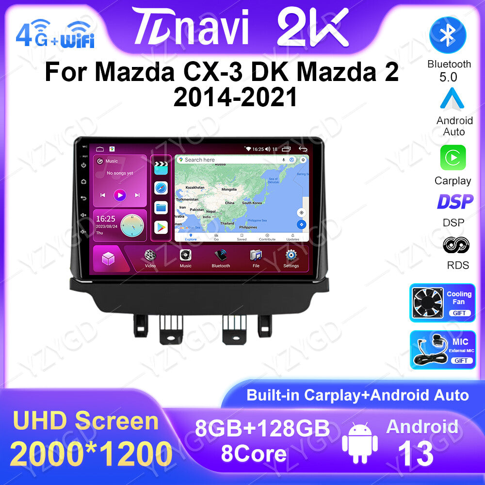 for Mazda CX-3 DK for Mazda 2 2014-2021 Auto Multimedia Player Car Stereo Radio GPS