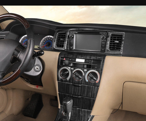 for Toyota for Corolla 2003-2008 Black Wood Center Console AC adjust Panel Cover 3pc
