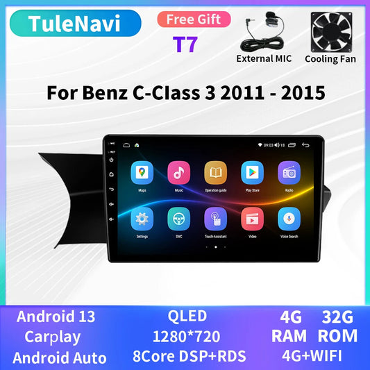 for Mercedes for Benz C Class 2011-2015 Android CarPlay Car Radio Player GPS Screen