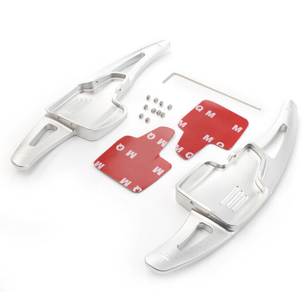 2x Car Shift Paddle Shifter Extension Fit for Ford Focus 15-17 Escape 17-19 Silver
