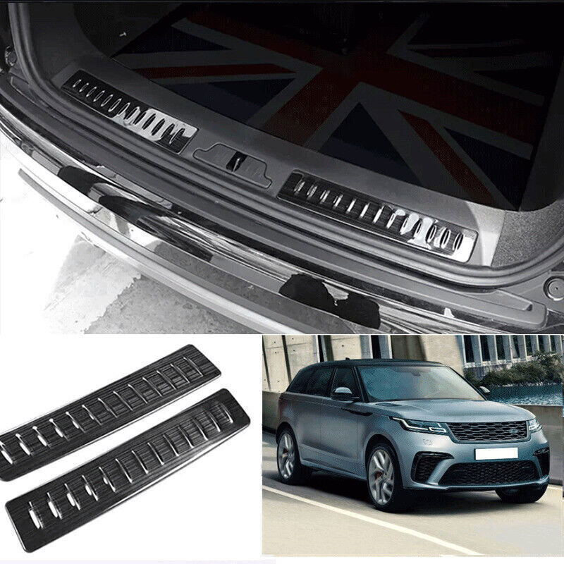 for Range Rover Velar 18-2023 Black Steel Inner Rear Bumper Protector Guard Trim