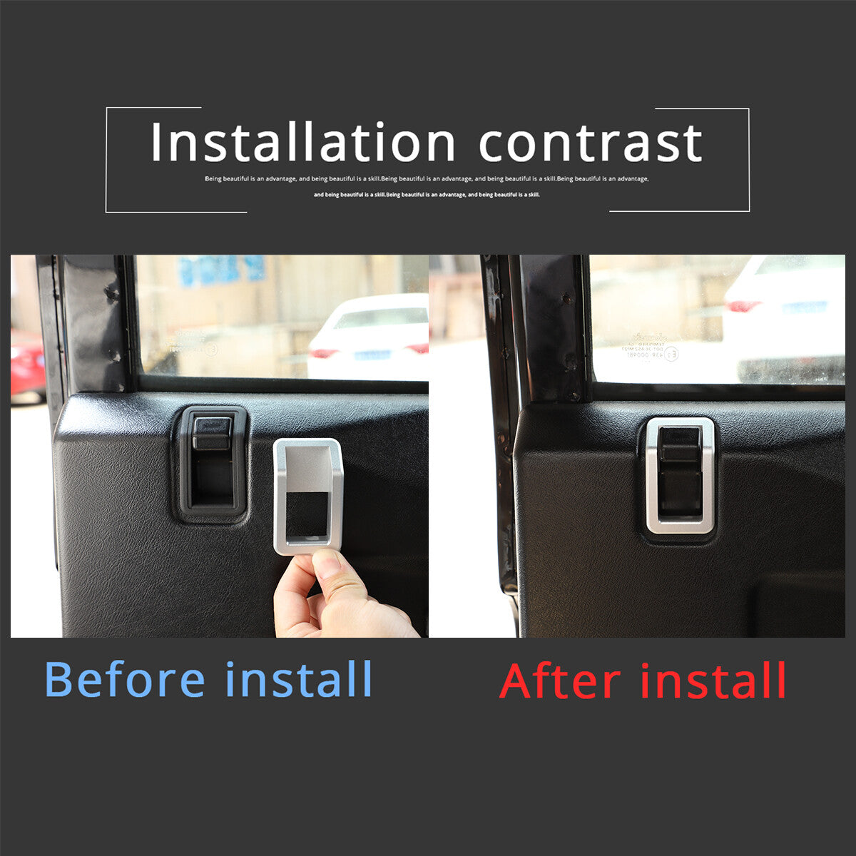 4-Piece Alloy Door Handle Bolt Locking Pin Trim for Land Rover for Defender 110 (2004-19)