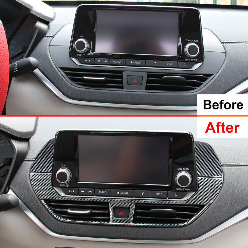 Central Console Navigation Frame for Nissan Altima 2019-22 Steel Carbon Fiber