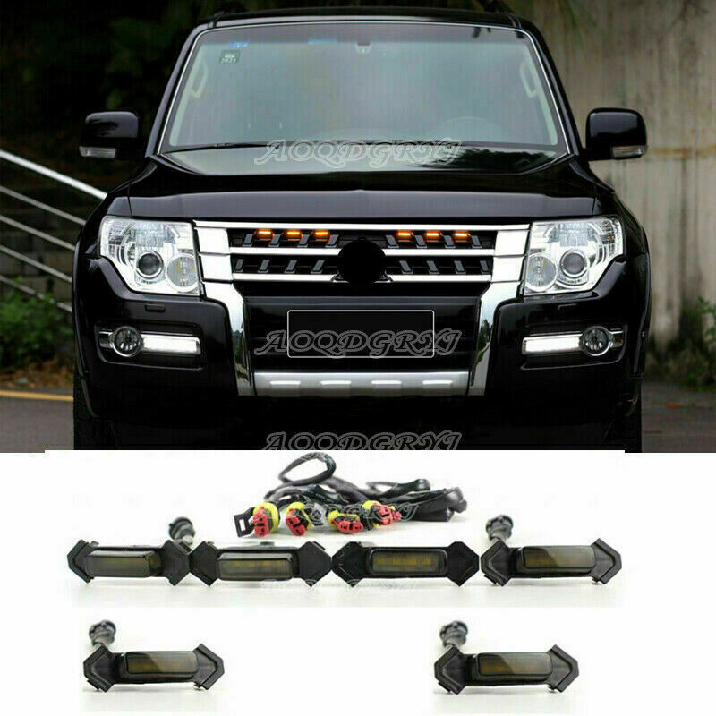 for Mitsubishi Pajero V97 93 smoke Style Front Grill LED Marker Light Kit