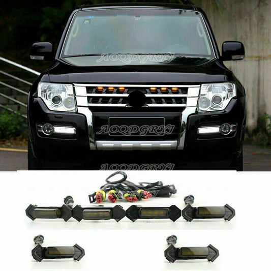 for Mitsubishi Pajero V97 93 smoke Style Front Grill LED Marker Light Kit