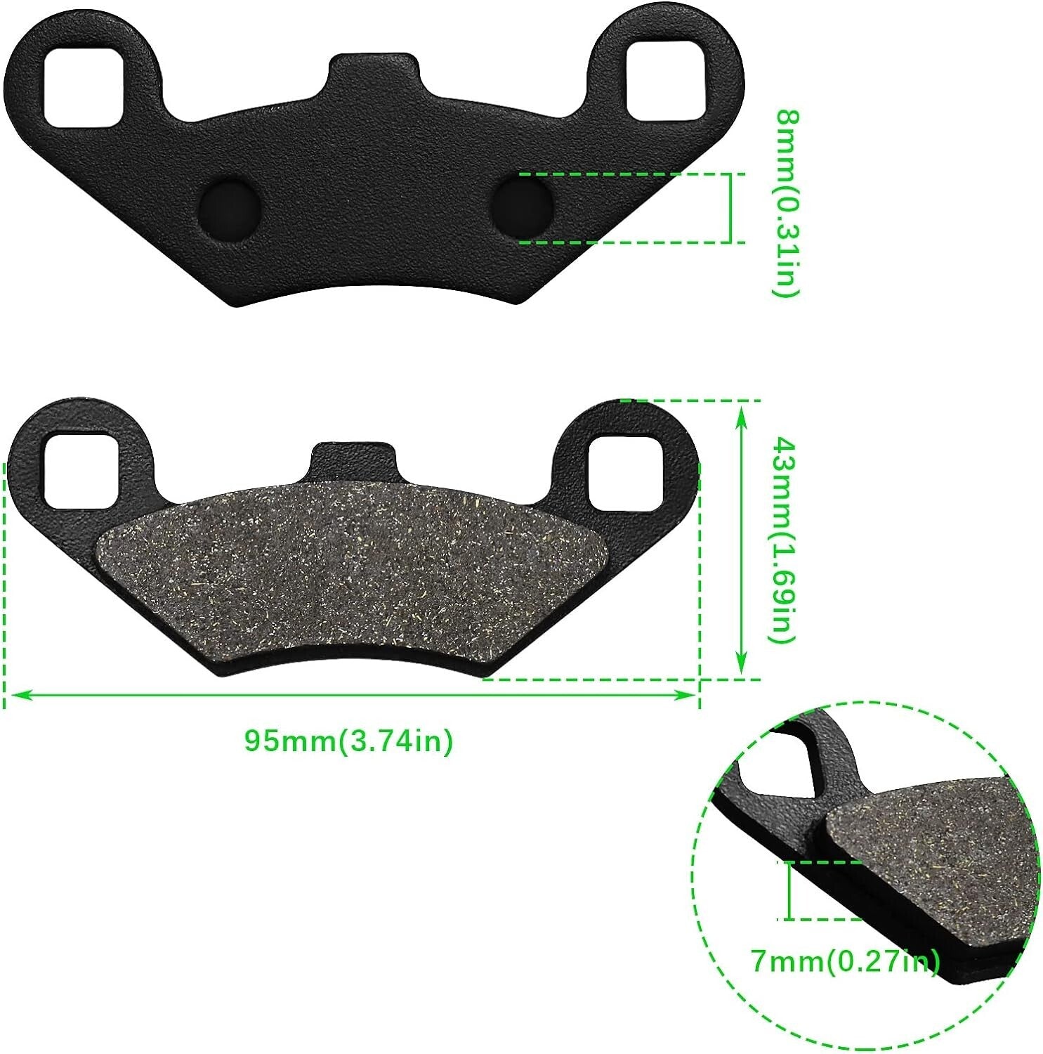 Front and Rear Brake Pads for POLARIS Forest Tracker 570 2015 /Sportsman 800 EFI