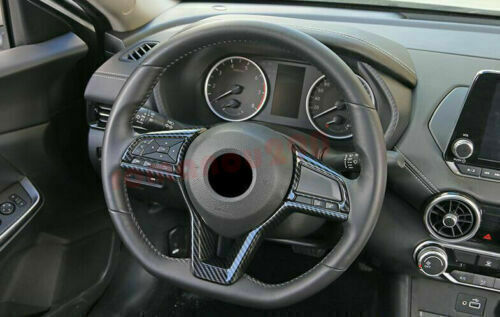 3X for Nissan Sentra 2020-2022 Carbon Fiber ABS Steering Wheel Frame Cover Trim