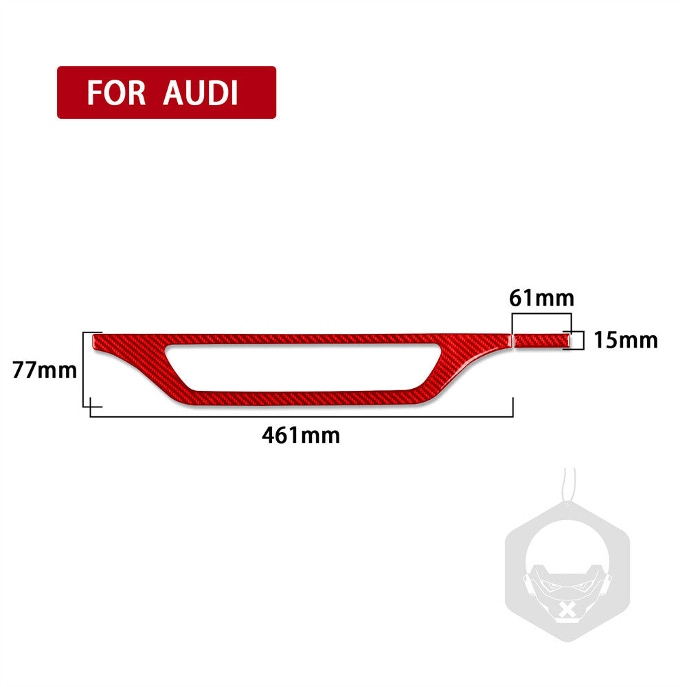 for Audi Q5 Q5L 2018+ RHD Interior CD Switch Button Panel Cover Red Carbon Fiber