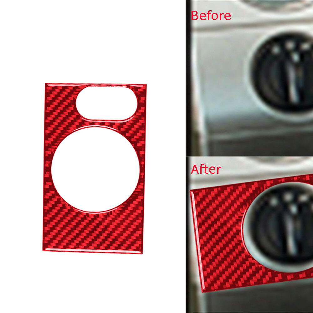 Red Carbon Fiber Light Switch Control Panel Trim Cover for Ford F150 2004-2008