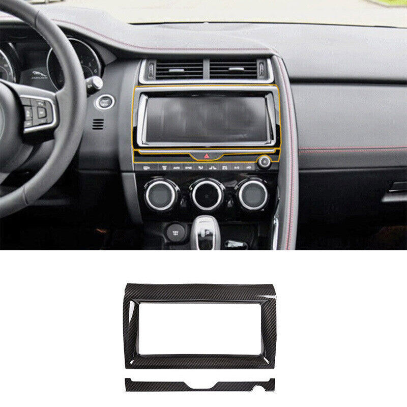 for Jaguar E-PACE 2018-2020 Carbon Fiber Central Console Navigation Panel Trim