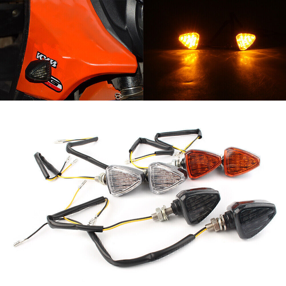 LED Amber Turn Signal Lights Indicator Lamp Blinker for Orange Motorcycle