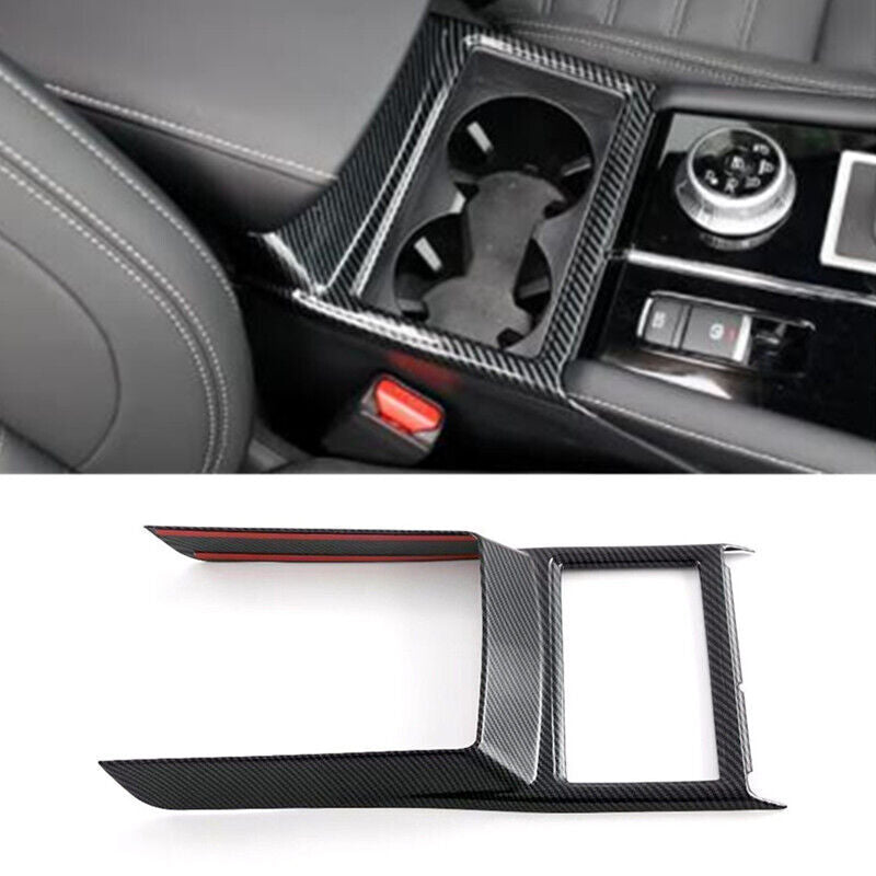 Carbon Fiber Front Water Cup Holder Cover Trim for Mitsubishi Outlander 2022 23
