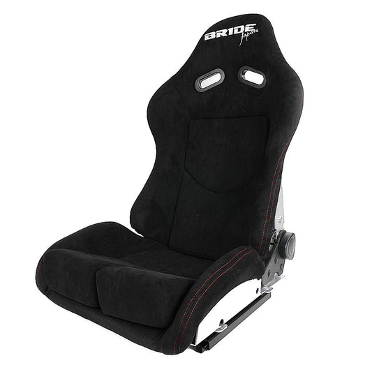2PCS BRIDE Racing Seats Low Max+Fiberglass Shell+Adjustable Backrest w/ Slider