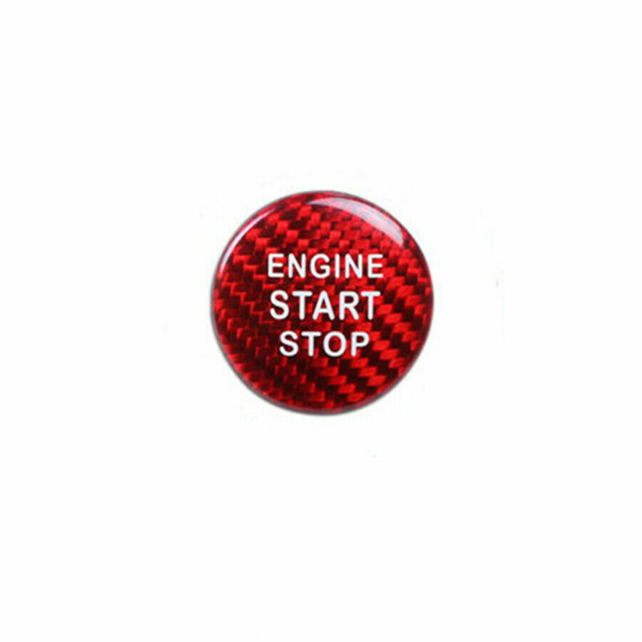 Real Carbon Fiber Engine Start Stop Button Cover Trim