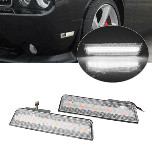 LED Front Side Marker Light for Dodge for Challenger 2008 2009 2010-2014 Clear Shell