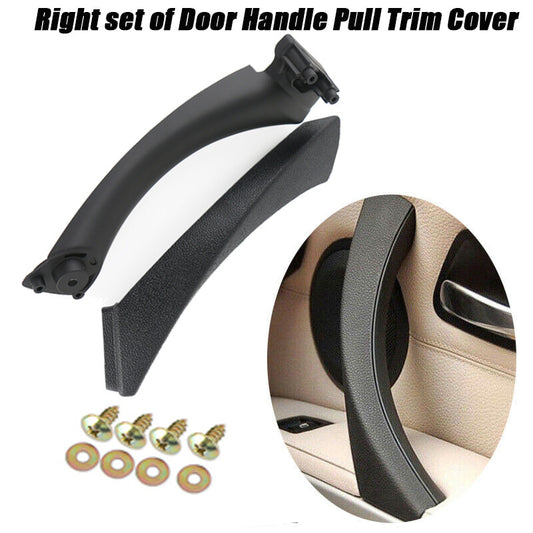 Suitable for BMW E90 328i, right-side black inner door + outer door panel handle pull tab cover.